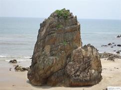 Bãi Đá Nhảy - khối đá như mọc lên từ cát