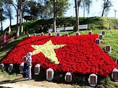 Vườn hoa thành phố Đà Lạt - hoa kết hình cờ
